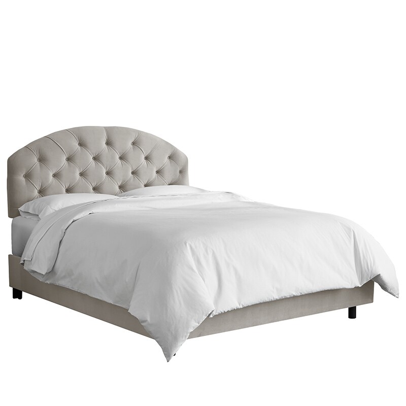 Skyline Furniture Tufted Arched Velvet Queen Size Upholstered Bed Skyline Furniture Tufted Arched Velvet Queen Size Upholstered Bed Light Gray Pcrichard Com 1972bedvlvlg