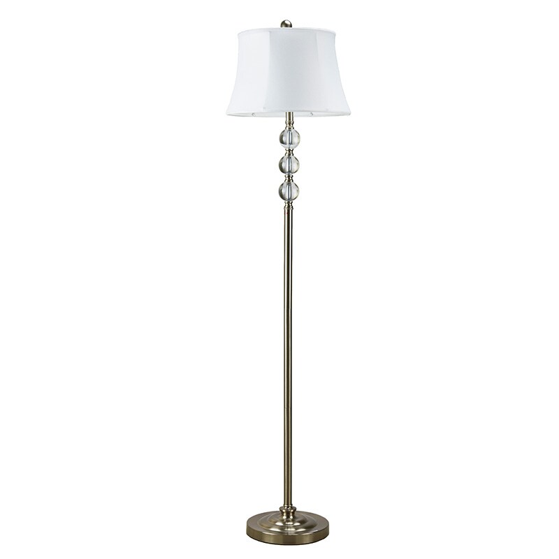 Catalina Emma Glass Stacked Ball Floor Lamp Brushed Nickel With Catalina Emma Glass Stacked Ball Floor Lamp Brushed Nickel With Linen Shade Pcrichard Com 20082 000