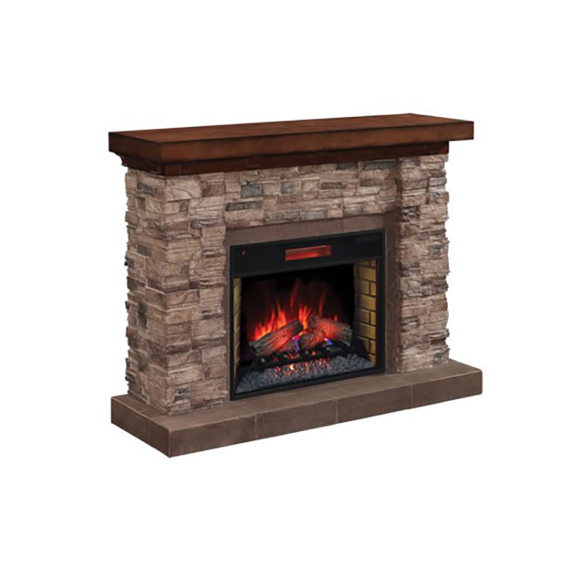 Bell'O Stacked Stone Electric Fireplace Wall Mantel