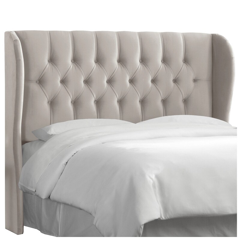 Skyline Furniture Tufted Wingback Velvet Fabric Full Size Skyline Furniture Tufted Wingback Velvet Fabric Full Size Upholstered Headboard Light Grey Pcrichard Com 411fvlvlghgr