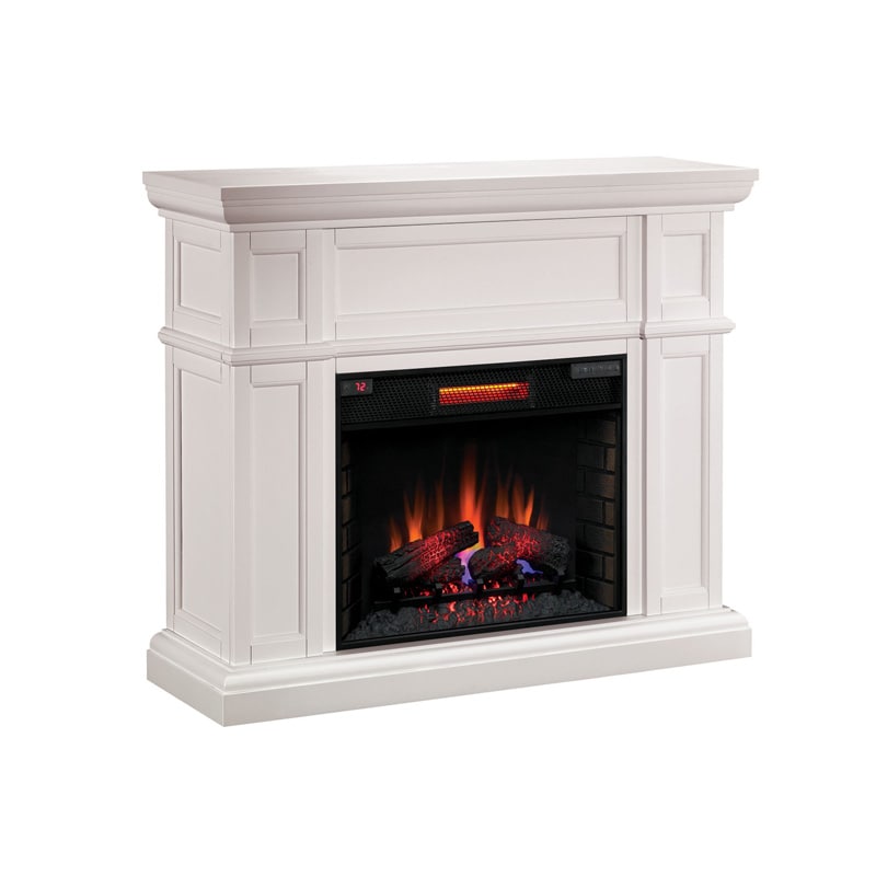 Classic Flame Artesian Wall Mantel Electric Fireplace White