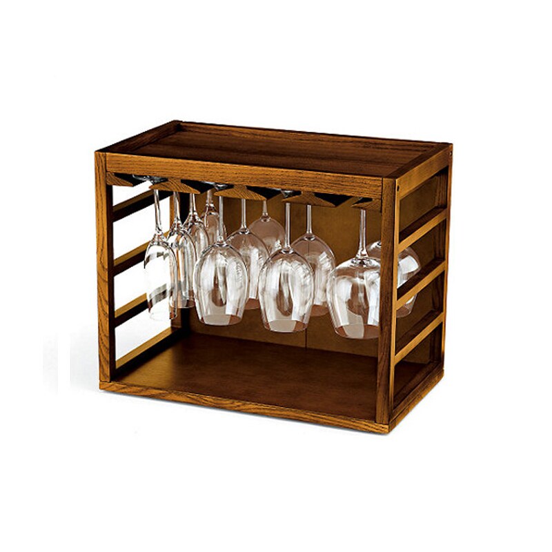 Wine Enthusiast CubeStack Wine Glass Rack Walnut Stain PCRichard