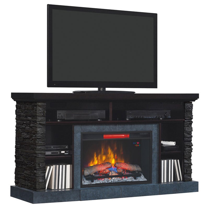 Classic Flame Matterhorn Fireplace TV Stand Caribbean Mahogany
