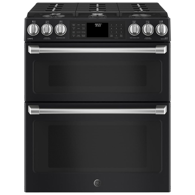 GE Cafe 30" Free Standing Gas Range Black Stainless