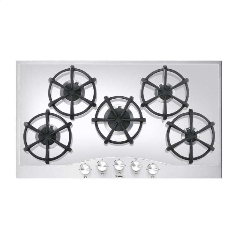 Viking 36" Gas Cooktop White with Stainless Steel DGCU1655BSW