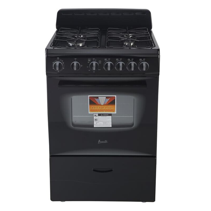 Avanti 24" Free Standing Gas Range Black GR2415CB
