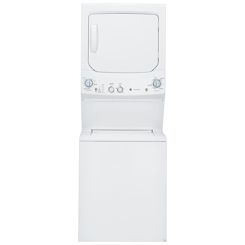 GE Piggyback Electric Washer/Dryer Combo White on White PCRichard