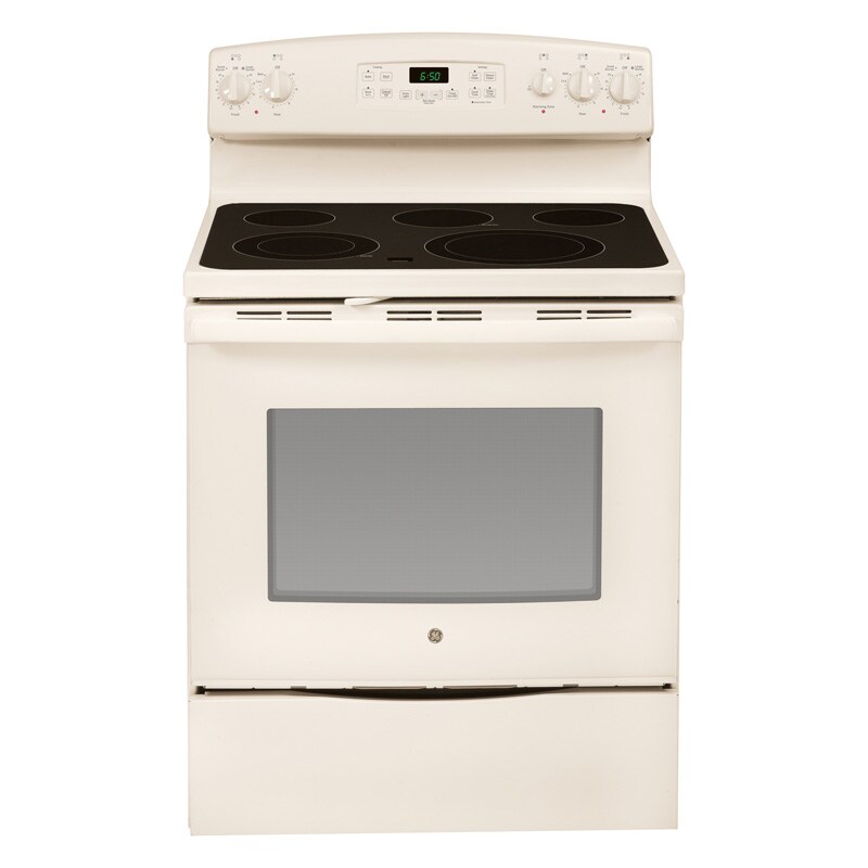 GE 30" Free Standing Electric Range Bisque on Bisque