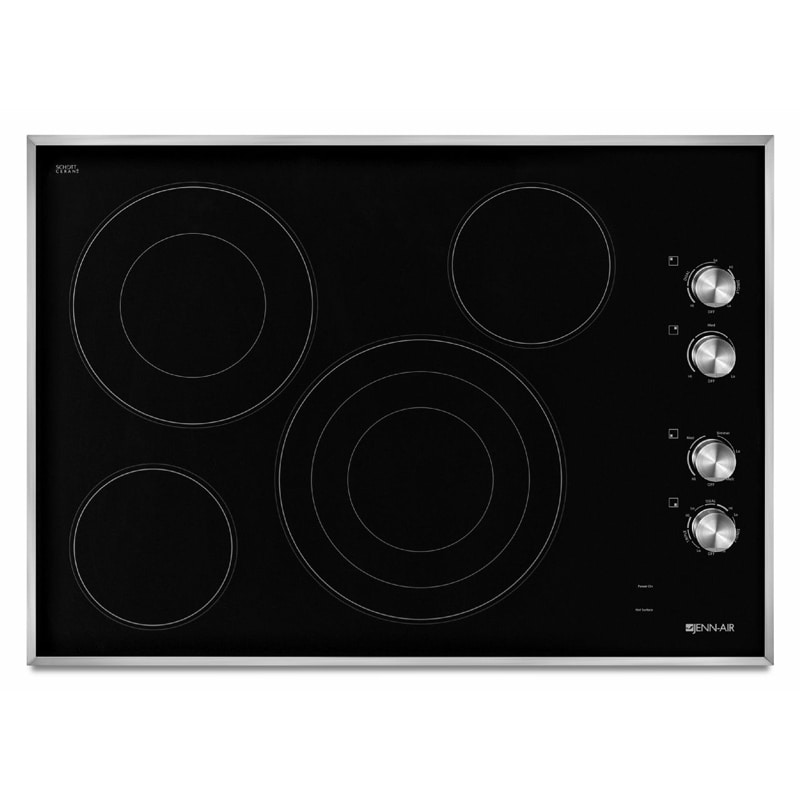 JennAir 30" Electric Cooktop Black with Stainless Steel PCRichard