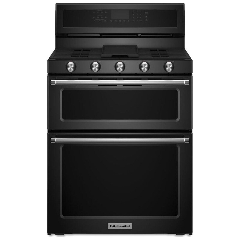 KitchenAid 30" Free Standing Gas Range Black KFGD500EBL