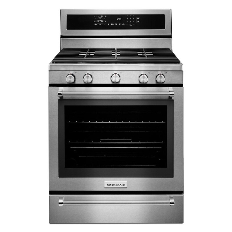 KitchenAid 30" Free Standing Gas Range Stainless Steel PCRichard
