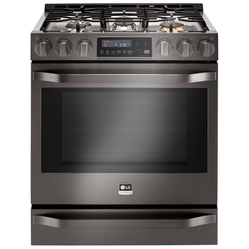 LG Studio 30" SlideIn Gas Range Black Stainless