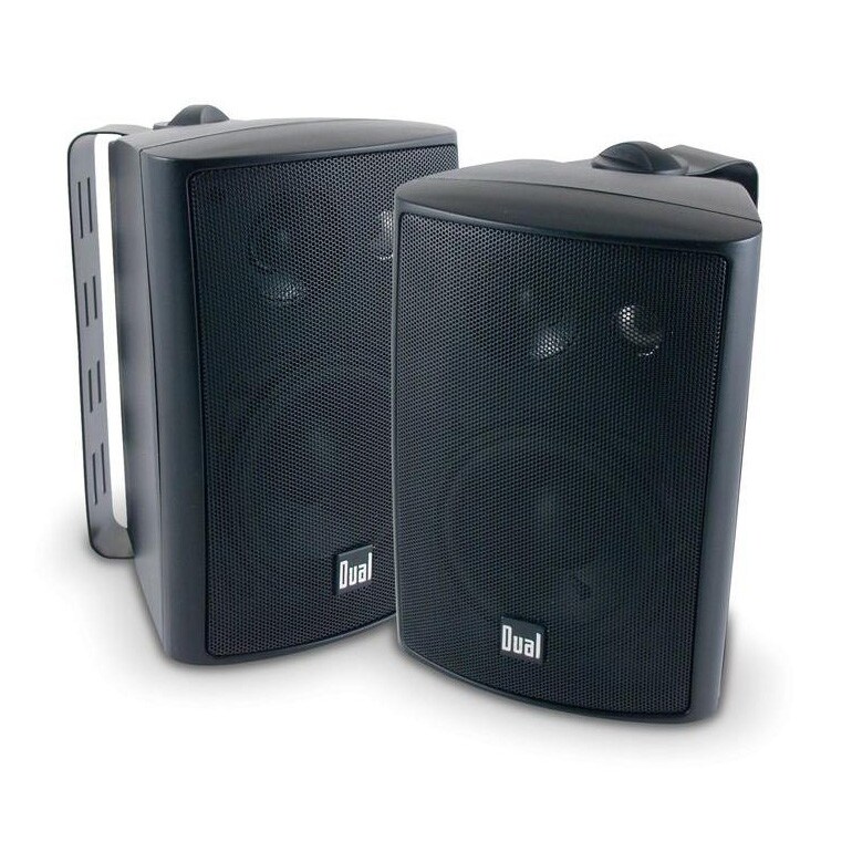 Dual 3Way Indoor/Outdoor Speakers with 4" Woofers Black PCRichard