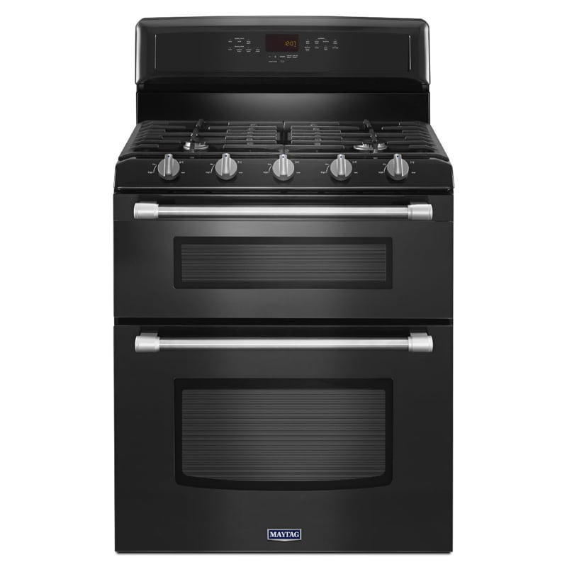 Maytag 30" Free Standing Gas Range Black with Stainless Steel MGT8720DE