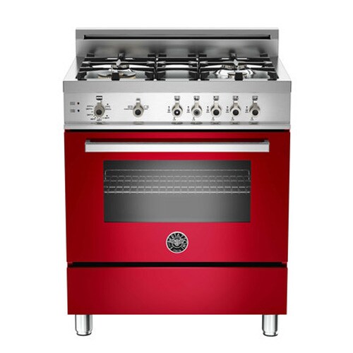Bertazzoni 30" Free Standing Gas Range Red PRO304GASROL