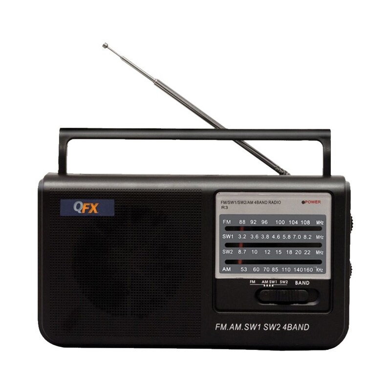 QFX Retro Portable AM/FM/Shortwave Radio with Bluetooth Black