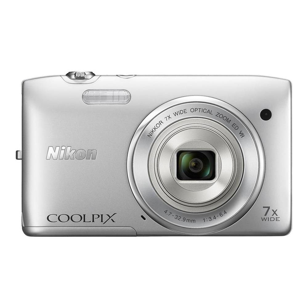 Nikon Coolpix 20.1 MP Point & Shoot Digital Camera Silver PCRichard