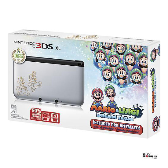 Nintendo 3DS XL Limited Edition Silver with PreInstalled Mario & Luigi