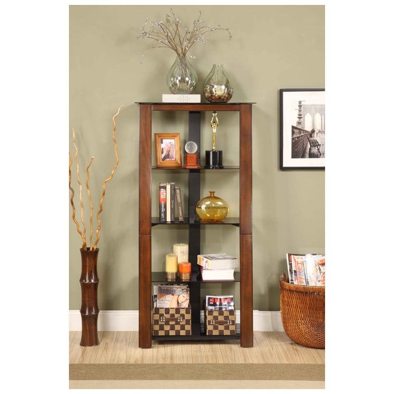 Whalen Zeta Bookcase Brown Cherry Finish ZETABOOKCASE