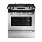Frigidaire 30" Slide-In Gas Range - Black with Stainless Steel