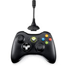 Microsoft Xbox 360 Wireless Controller with Transforming D-Pad and Play and Charge Kit - Black