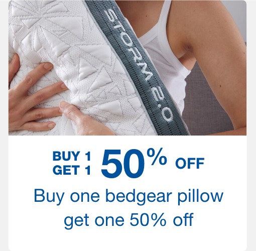 Buy 1 get 1 50% off. Buy one bedgear pillow get one 50% off