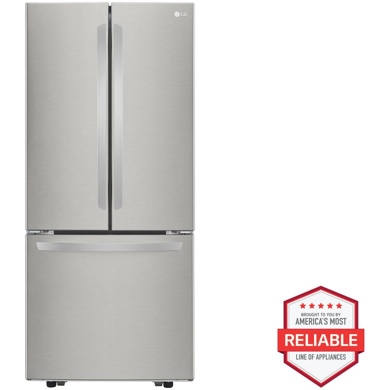 LG 30 in. 21.8 cu. ft. French Door Refrigerator with Ice Maker - Stainless Steel, Stainless Steel, hires