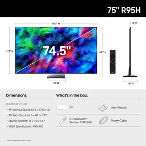 Samsung - 75" Class R95H Micro RGB 4K UHD Smart Tizen TV, , hires