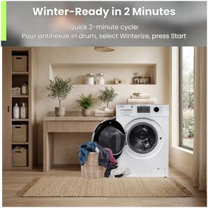 Equator Compact 24 in. 1.57 cu. ft. Electric Front Load Laundry Center with Sensor Dry, Pet & Sanitize Cycle - White, , hires