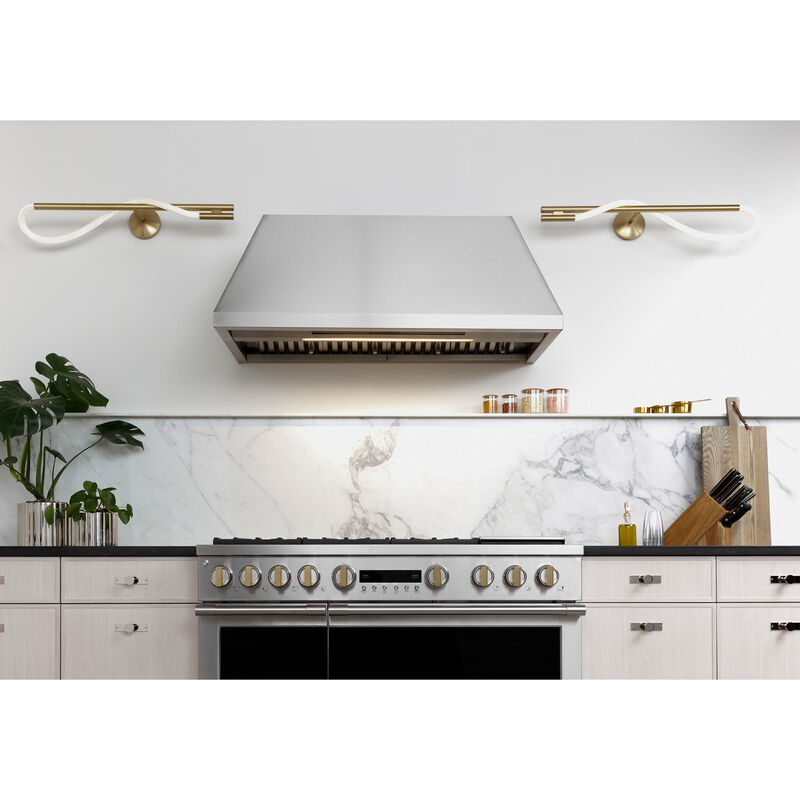 Monogram 48 in. Smart Ducted Standard Style Range Hood with 1220 CFM, 4 Fan Speeds & 1 LED Light - Stainless Steel, , hires