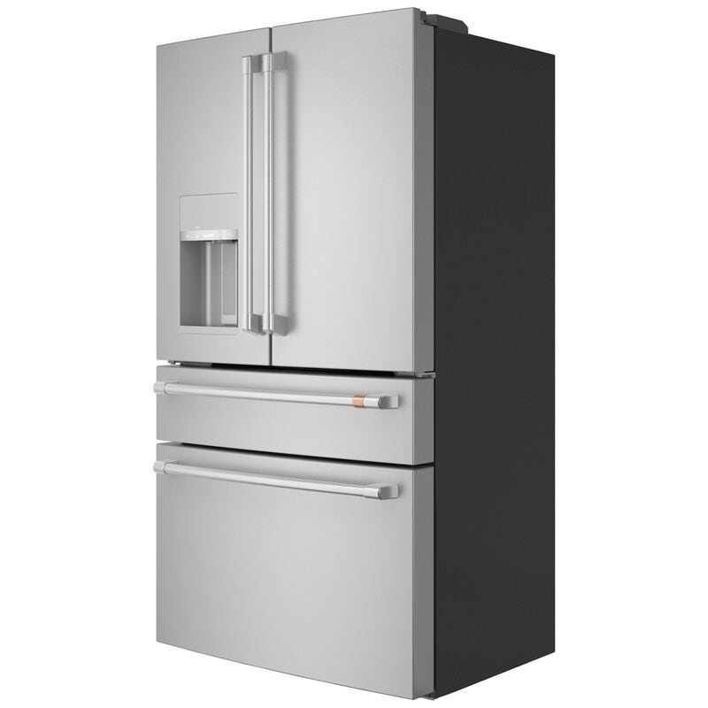 Cafe 36 in. 22.3 cu. ft. Smart Counter Depth 4-Door French Door Refrigerator with Ice & Water Dispenser - Stainless Steel, Stainless Steel, hires