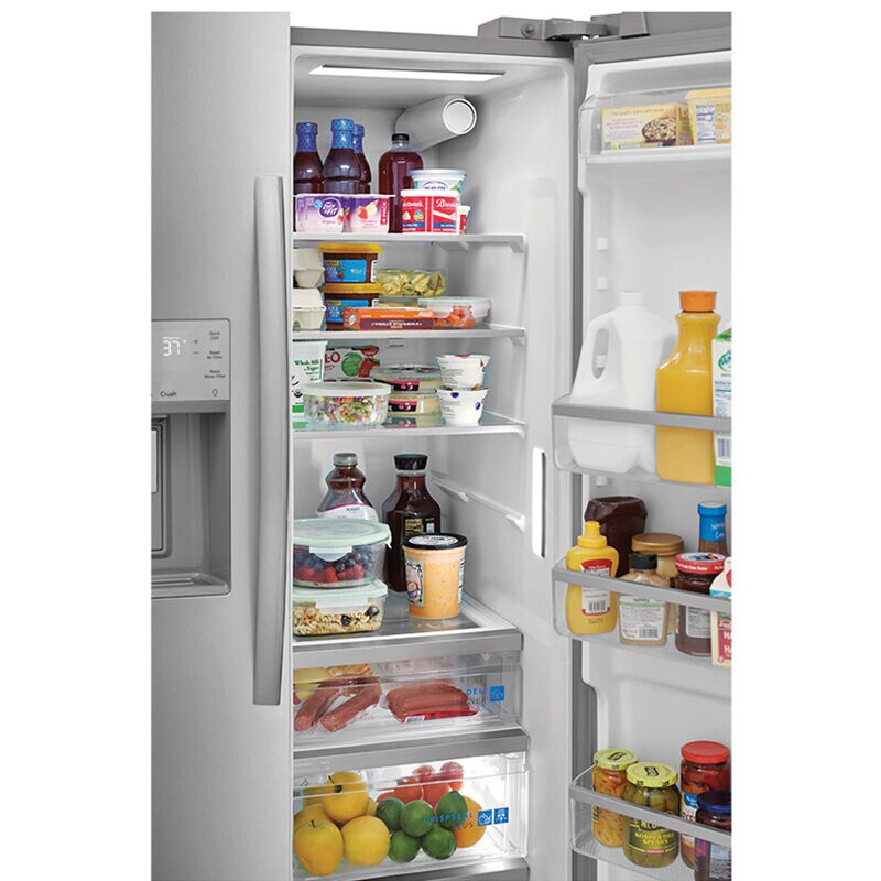 Frigidaire Gallery 36 in. 25.6 cu. ft. Side by Side Refrigerator with Ice & Water Dispenser - Stainless Steel, Stainless Steel, hires
