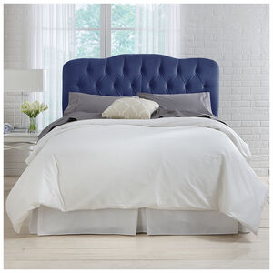 Skyline Furniture Tufted Velvet Fabric California King Size Upholstered Headboard - Navy Blue, Navy, hires
