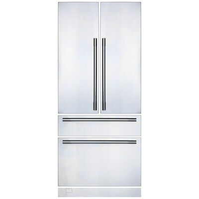 Signature Kitchen Suite 36 in. Panel Kit for Built-in French Door Refrigerator - Stainless Steel | SKSPK360FS