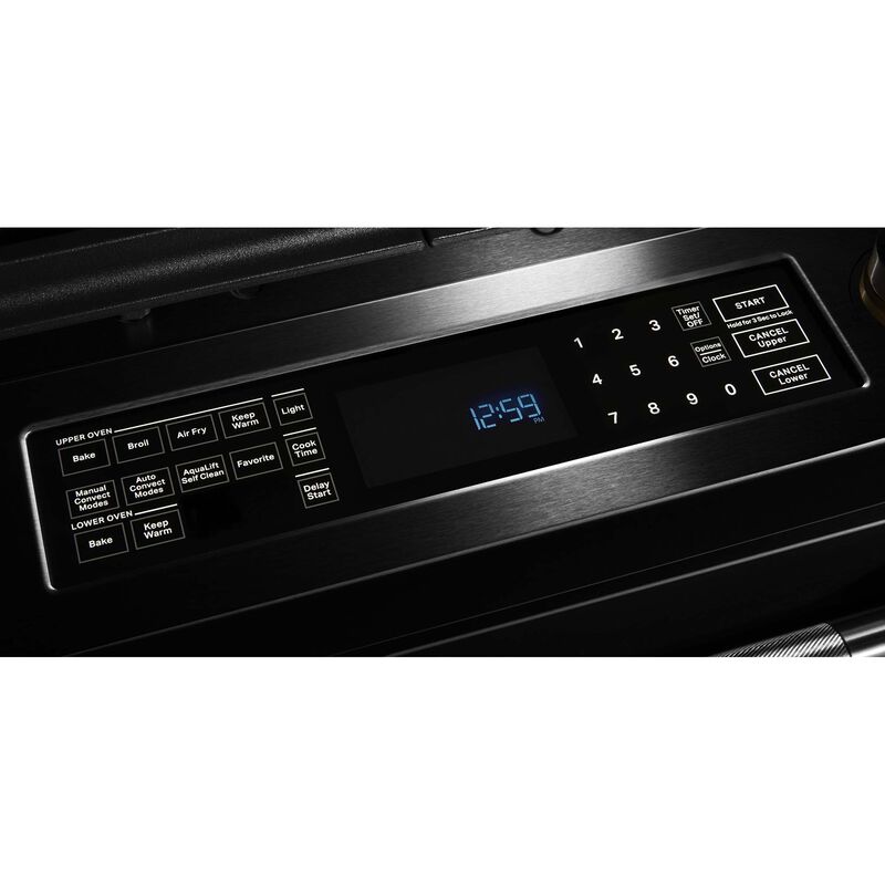 JennAir Rise Series 30 in. 6.4 cu. ft. Air Fry True European Convection Slide-In Gas Range with 5 Sealed Burners - Stainless Steel, , hires