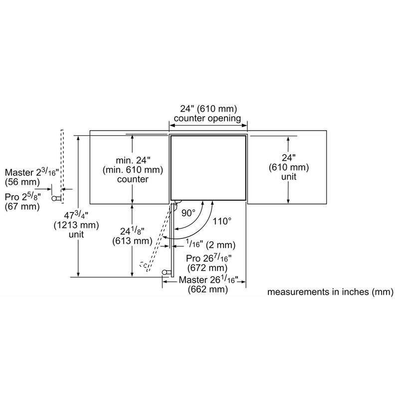 Thermador Freedom Collection 24 in. Undercounter Wine Cooler with Wood Racks, Dual Temperature Zones & 41 Bottle Capacity - Custom Panel Ready, , hires