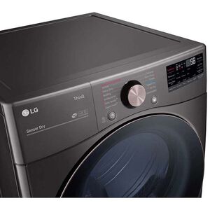 LG 27 in. 7.4 cu. ft. Electric Dryer with 12 Dryer Programs, 12 Dry Options, Sanitize Cycle, Wrinkle Care & Sensor Dry - Black Steel, Black Steel, hires