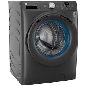 GE 28 in. 4.6 cu. ft. Smart Stackable Front Load Washer with Sanitize with Oxi - Carbon Graphite, , hires