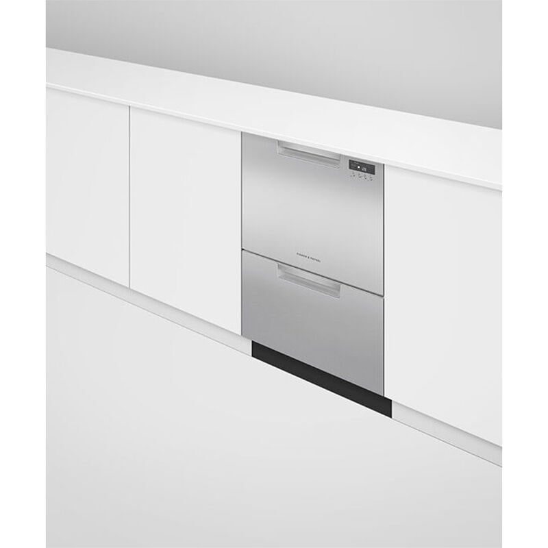Fisher & Paykel Series 7 24 in. Smart Double Drawer with Front Control, 42 dBa Sound Level & Pocket - Stainless Steel, , hires