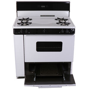 Premier 36 in. 3.9 cu. ft. Oven Freestanding Gas Range with 4 Open Burners - White, White, hires