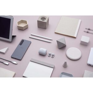 Sony LinkBuds Truly Wireless Earbuds (Smoke White), White, hires