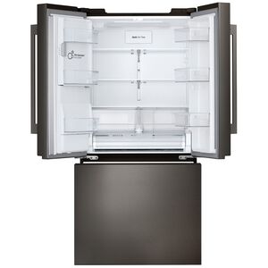 LG 33 in. 24.5 cu. ft. Smart French Door Refrigerator with Ice & Water Dispenser - PrintProof Black Stainless Steel, PrintProof Black Stainless Steel, hires