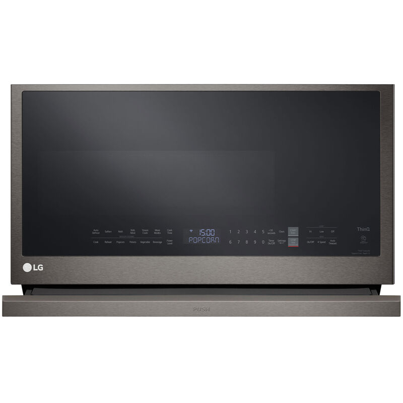 LG 30 in. 2.1 cu. ft. Over-the-Range Microwave with 10 Power Levels, 400 CFM & Sensor Cooking Controls - Print Proof Black Stainless Steel, PrintProof Black Stainless Steel, hires