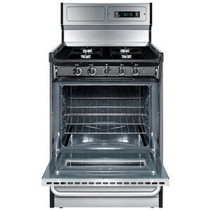 Summit 24 in. 2.9 cu. ft. Oven Freestanding Gas Range with 4 Open Burners - Stainless Steel, , hires
