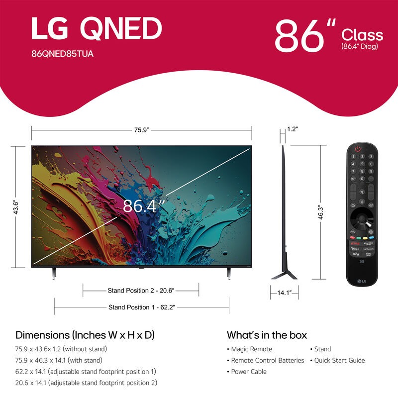LG - 86" Class QNED85T Series QNED 4K UHD Smart webOS TV, , hires