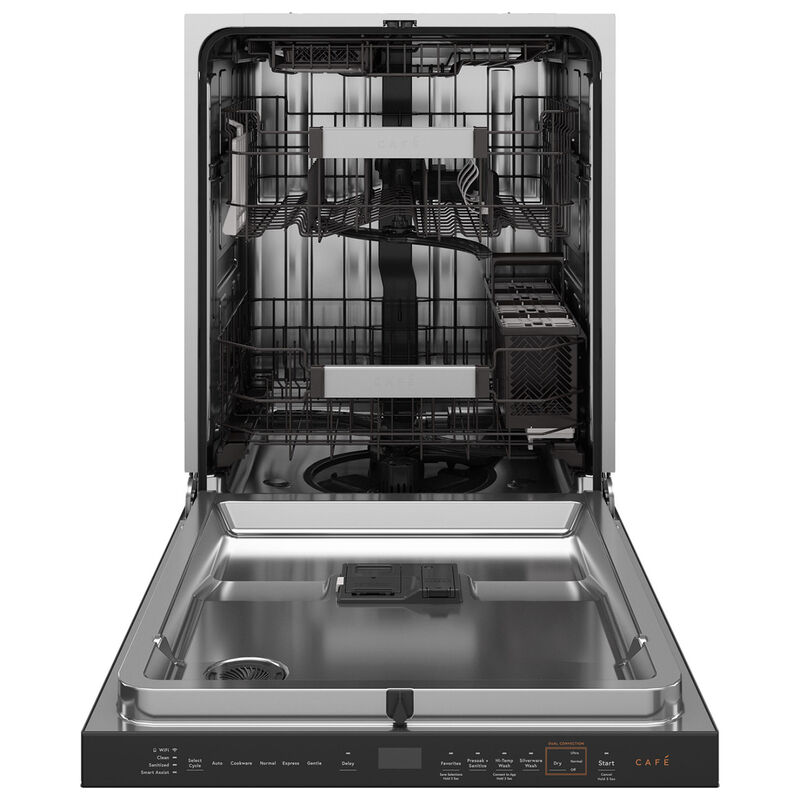 Cafe 24 in. Top Control Smart Dishwasher with 39 dBa Sound Level, 3rd-Rack, Dual Convection Ultra Dry & Pocket - Platinum Glass, , hires