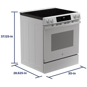 GE 30 in. 5.3 cu. ft. Smart Air Fry Convection Oven Slide-In Electric Range with 5 Radiant Burners - White, White, hires