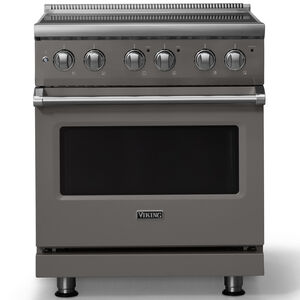 Viking 5 Series 30 in. 4.7 cu. ft. True European Convection Electric Range with Smoothtop Burners - Damascus Gray, , hires