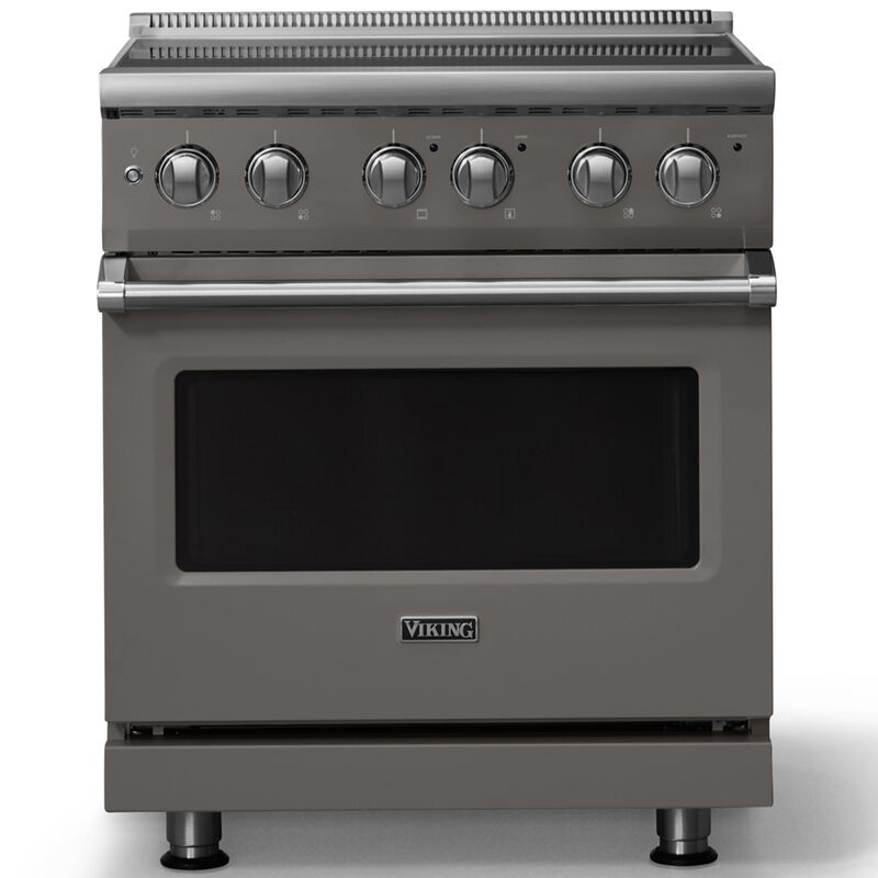 Viking 5 Series 30 in. 4.7 cu. ft. True European Convection Electric Range with Smoothtop Burners - Damascus Gray, , hires