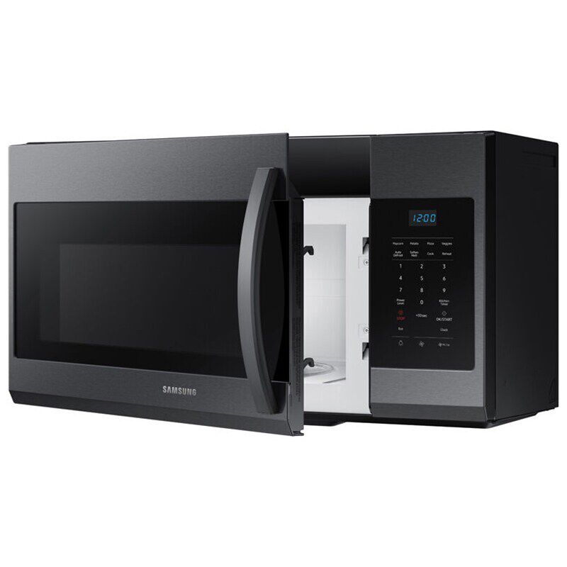 Samsung 30 in. 1.7 cu. ft. 1000W Over-the-Range Microwave with 300 CFM - Black Stainless, Black Stainless, hires